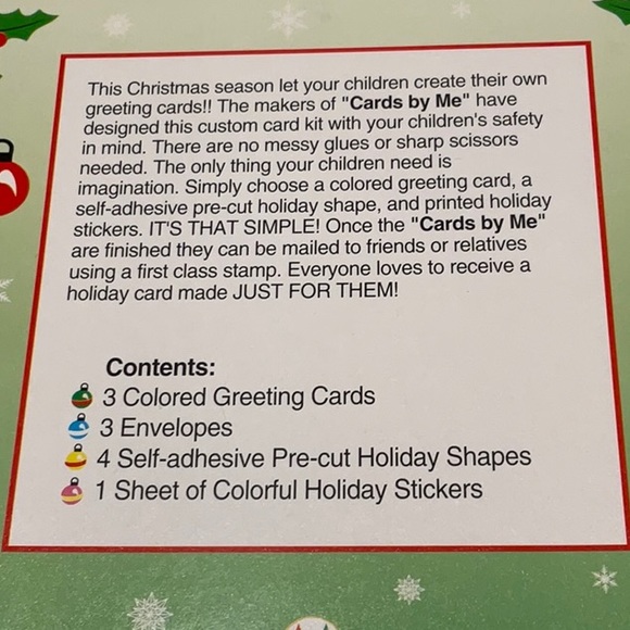 Cards by Me! Christmas Custom Card Kit for Kids Three Cards w/Envelopes - Picture 3 of 5